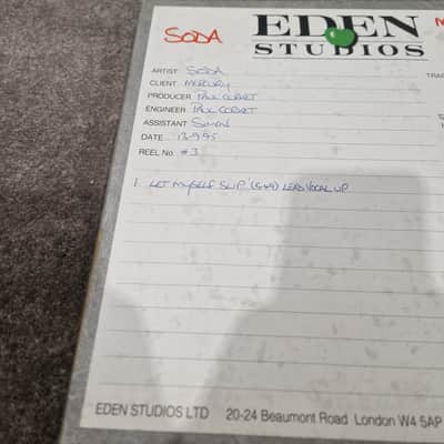 Soda – Britpop Band Collectible Eden Studio Master Reel #3 – Very Good w/ Box & Session Log image 3