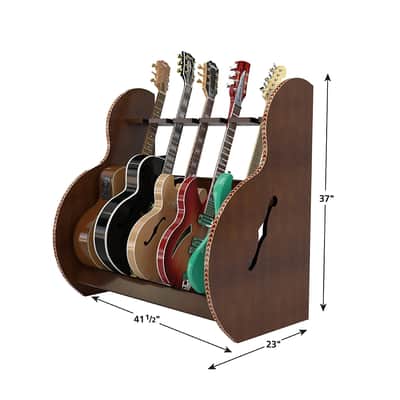 A&S Crafted Products SESXW5 The Session™ Deluxe 5 Guitar Stand For Acoustics & Electrics in Walnut image 4