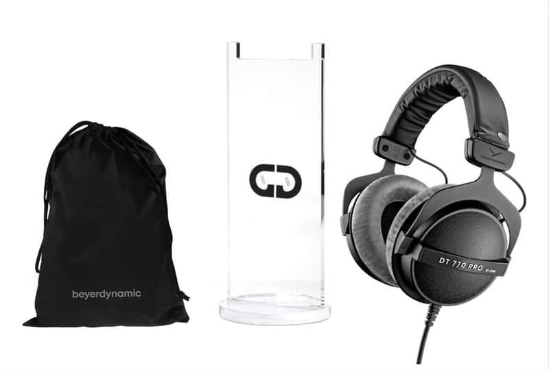 Beyerdynamic DT 770 Pro 80 Ohm Studio Headphone with Carry Bag and Acrylic Stand Bundle image 1