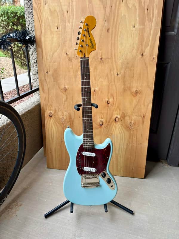 Squier Classic Vibe 60's Mustang Electric Guitar Loaded w/ SD Pickups, Sonic Blue image 1
