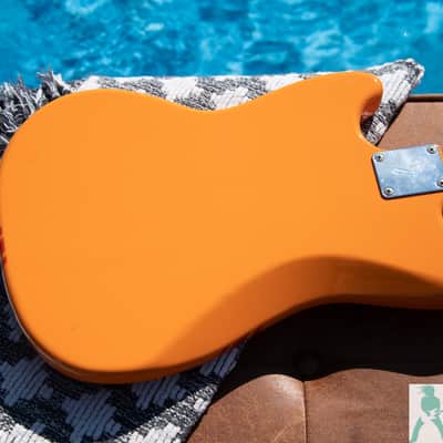 Fender MG-73 - 70's Mustang with Racing Stripe Reissue - Capri Orange with Matching Headstock & Racing Stripes - Pro Set Up w Perfect Frets/Action/Intonation! image 5