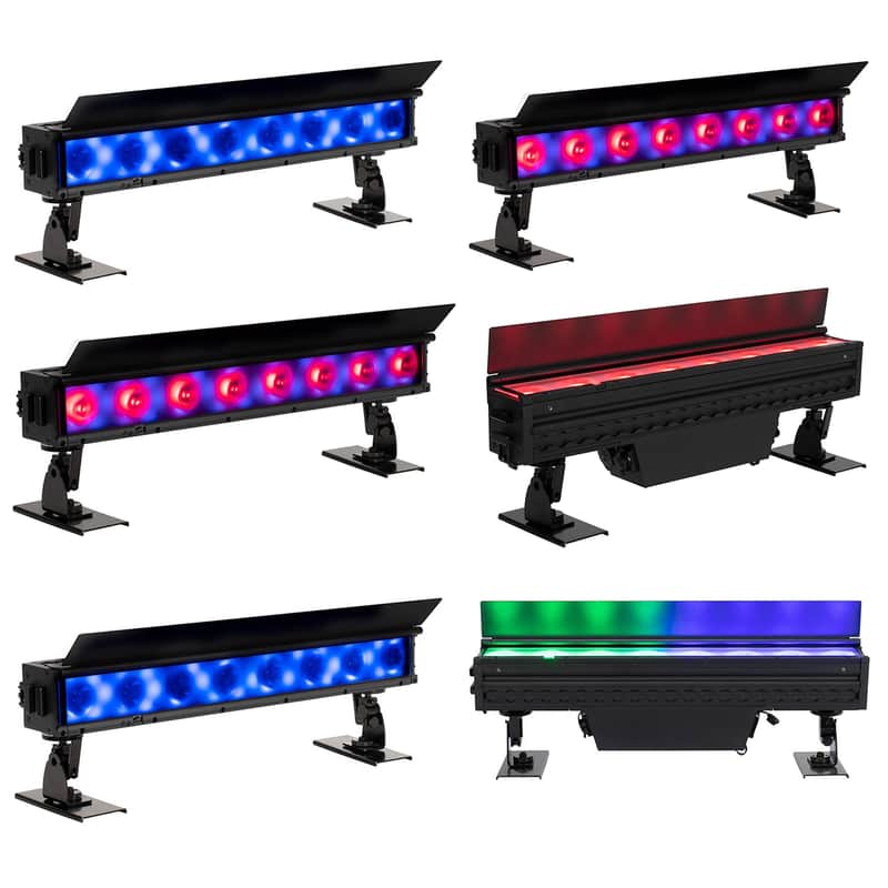 (6) American DJ ADJ ElectraPix Bar 8 Pak DMX RGBAL+UV Bar Lights w/ Flight Case image 1