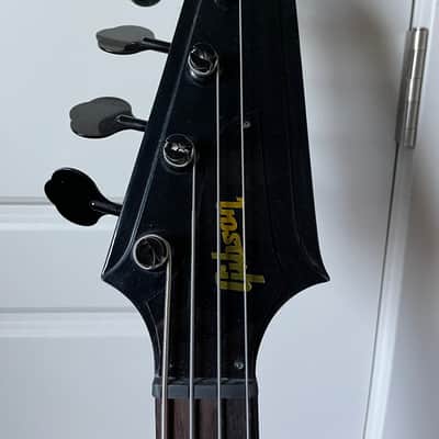 Greco TB-700 Thunderbird Bass Black 1980s MIJ with Hipshot SuperTone Gibson Bridge + Gibson Thunderbird Case image 8