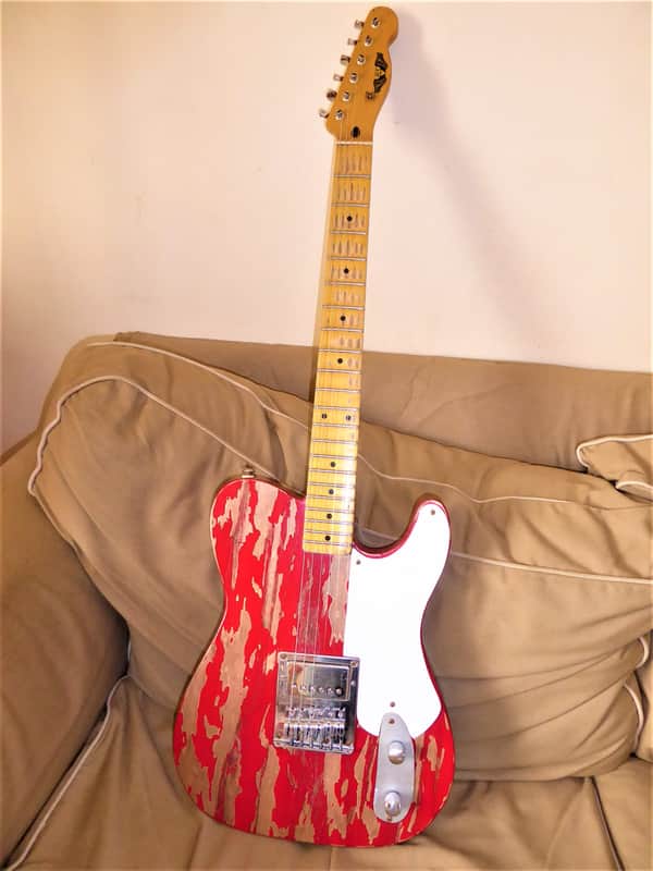 DY Guitars Billy Gibbons red Peeler relic tele body PRE-BUILD ORDER image 1