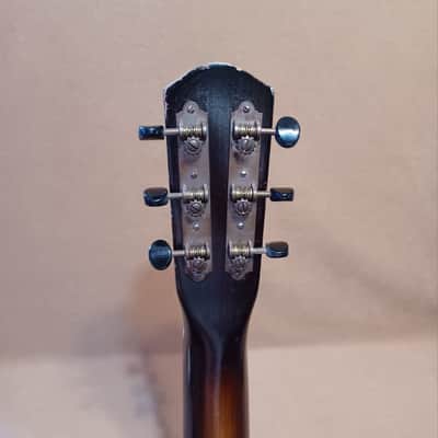 Kamico 14 Fret Parlor guitar 1950s Tobacco burst With Chipboard Case RARE image 8