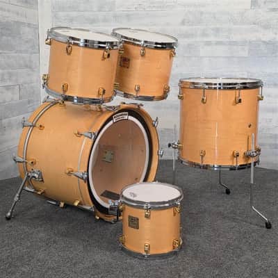 Used Yamaha Maple Custom Drum Set Natural Gloss w/Gold Hardware MIJ - Very Good image 7