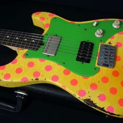 Friedman USA Custom Shop Vintage S Guitars in Graffiti Yellow with Pink Polka Dots image 10