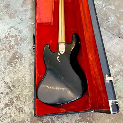 1975 Fender Jazz Bass with Maple Fretboard black original vintage USA bartolini image 13