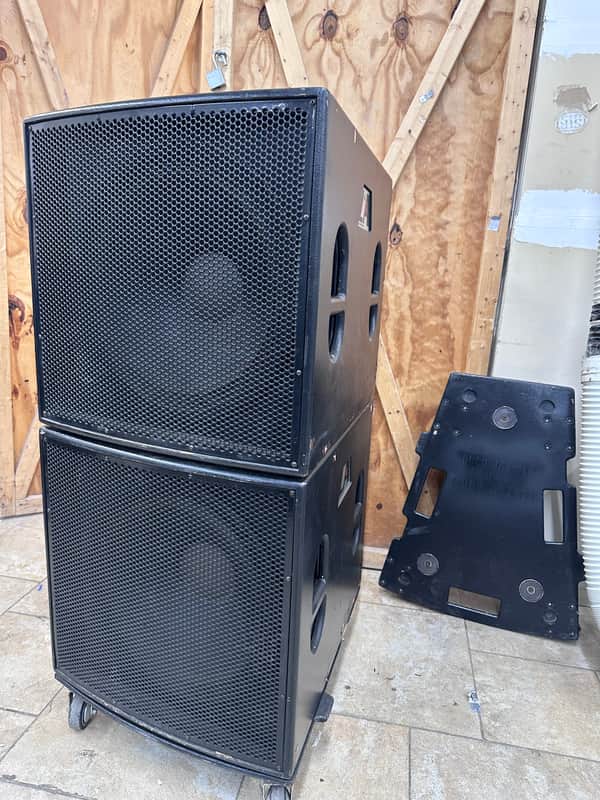 EAW LA118 18" Subwoofers – PAIR - with 2 Dollies - Tested & Working #5 & 6 image 1