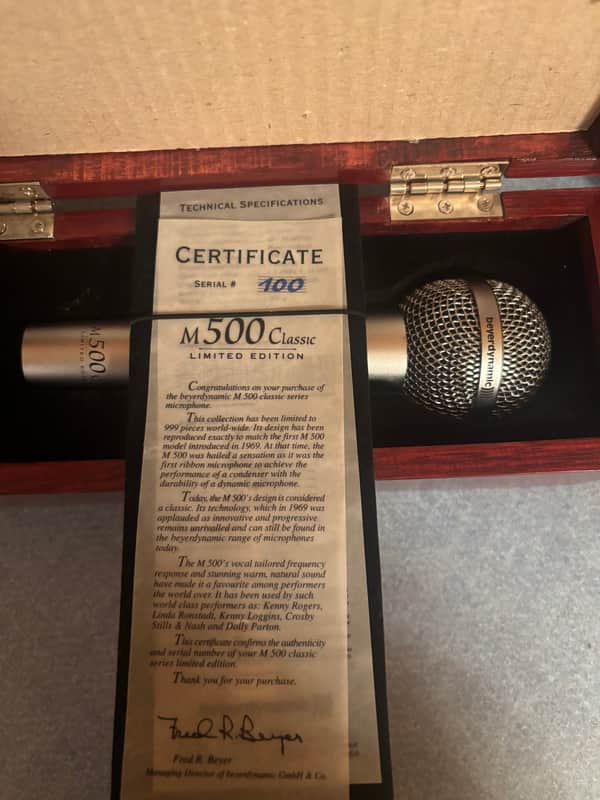 Beyerdynamic M500 Classic Limited Edition Ribbon Microphone 100 of 1000made. image 1