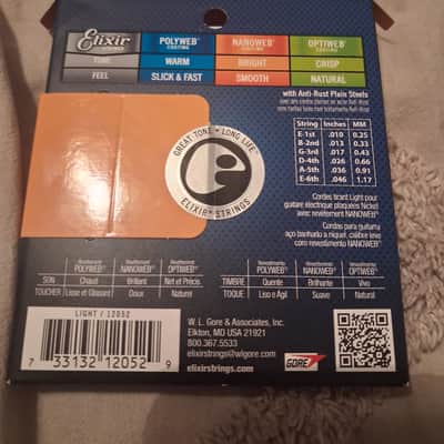 Elixir 12052 Nanoweb Nickel Plated Steel Electric Guitar Strings - Light (10-46) 2010s - Standard image 2
