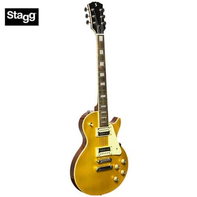 Stagg SEL-STD GOLD Standard Series Solid Mahogany Body Archtop Set-in Neck 6-String Electric Guitar image 8