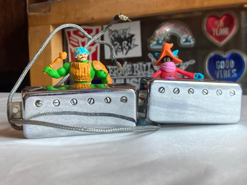 Maxon Pat. Pend. Mini Humbucker Set Vintage MIJ 1970s 1980s - Chrome image 1