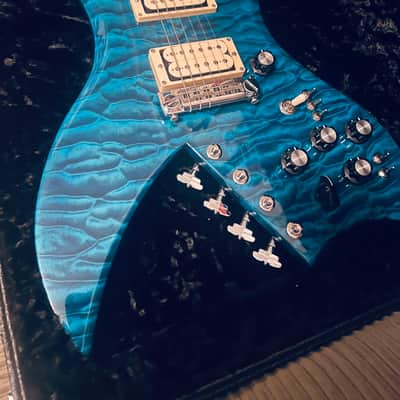 BC Rich Bich 10 Quilt Trans Candy Blue Mint Custom Shop image 2