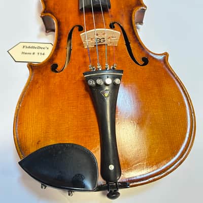 Vintage 4/4 Adult violin labeled Johan Georg Kessler 1925 - original finish with Satin Gloss Varnish image 14