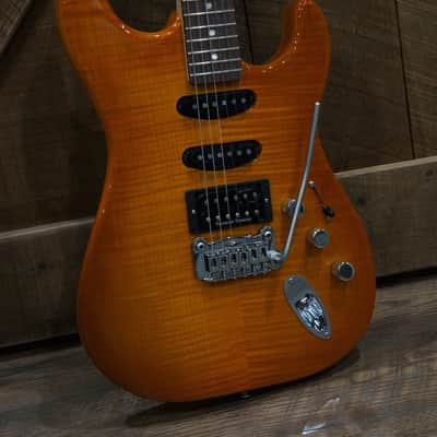 G&L USA Legacy Deluxe Guitar in Honeyburst over Premium Flamed Maple Top image 6