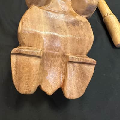 Handmade 11"x6.5" X-LARGE Frog Guiro Scraper Rasper, with Beater-MINT image 11