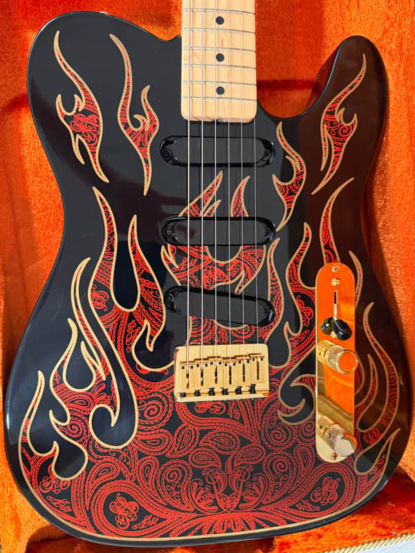Fender James Burton Artist Series Signature Telecaster 2007 - Present - Red Paisley Flames image 1