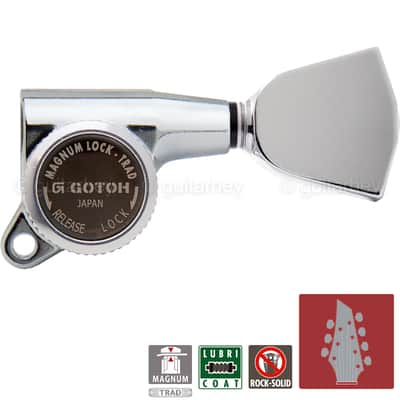 NEW Gotoh SG381-04 MGT Locking Tuners 7-String Keystone L3+R4 Set 3x4 - CHROME