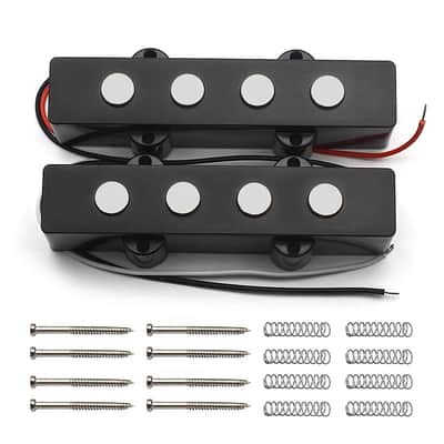 Flat Pole 4 String Jazz Bass Style Pickups Set image 1