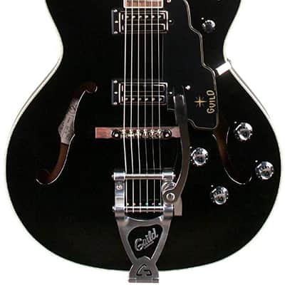 Guild Starfire V - Semi Hollow Body Electric Guitar with Case - Black image 1