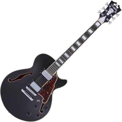 D'Angelico Premier SS Semi-Hollow Body Electric Guitar, Black Flake w/Gig Bag image 7