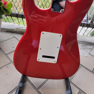 Fender Black logo Mexican stratocaster 1995 - Red image 7
