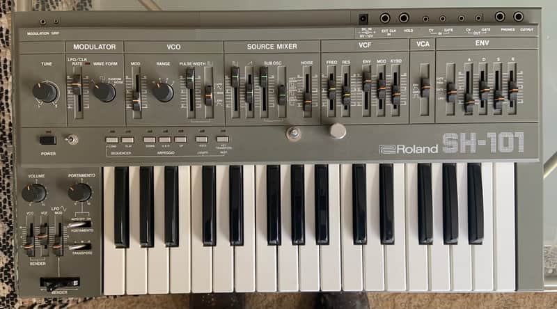 Roland SH-101 32-Key Monophonic Synthesizer 1982 - 1986 - Gray imagen 1