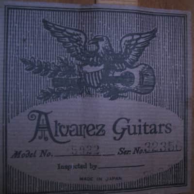Alvarez Model 5022 Made In Japan 1975 image 7