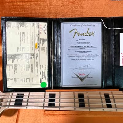 Fender Custom Shop Custom Classic V Electric Jazz Bass Guitar - Cherry Sunburst image 8
