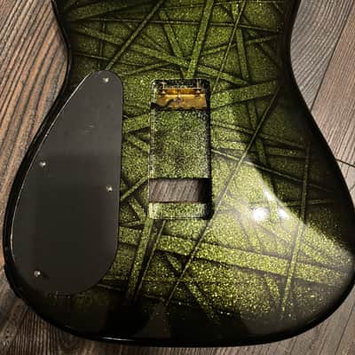 Frankenstein Frankenstrat Green Sparkle Striped Guitar Body Loaded image 7