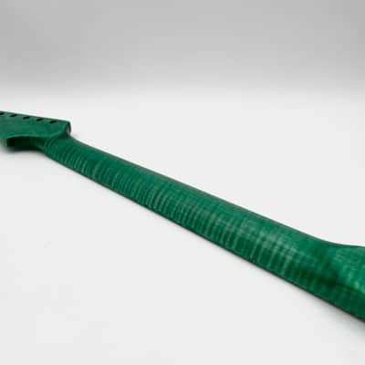 Warmtone Custom Guitars Flamed Maple Strat Style Neck- Green Flames #2 image 9