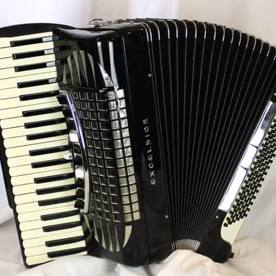 8213 - Black Excelsior Symphony Grand Made in USA Piano Accordion LMMH 41 120 image 1