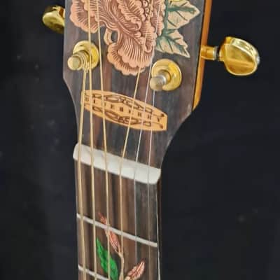 Blueberry Handmade Grand Concert Acoustic Guitar Floral Motif image 14