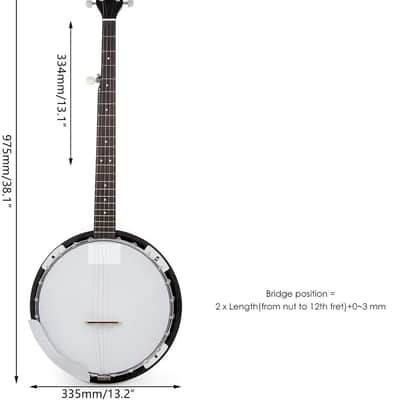 Banjo 5 String Banjos,Professional Full Size 38 Inch Open or Closed Back With Resonator, Bridge, Strings Pack, Finger Picks, Strap, Case, Tuner Accessories Set Gift Choice for Adults Beginner image 2