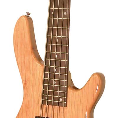 Kona KE5BN 5-String Electric Bass Guitar with Split Pickups, Natural image 3
