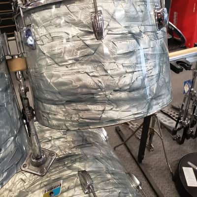 Ludwig Blue Olive Badge Sky Blue Pearl 4 Piece Shell Kit image 10