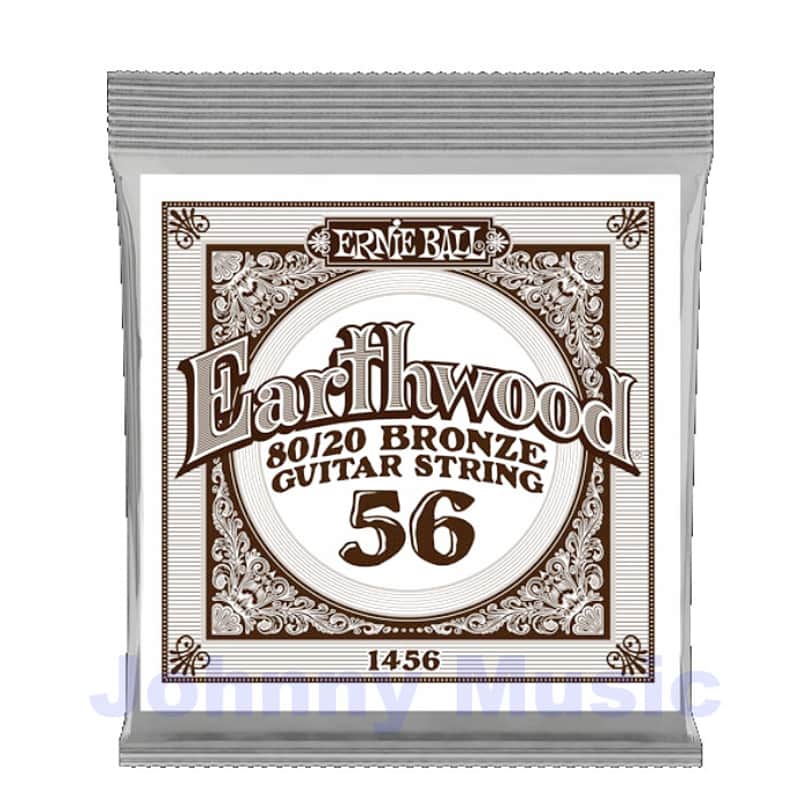 .056" Earthwood 80/20 Bronze Wound Over Brass-Plated High-Carbon Steel Hex-Core Acoustic Guitar Single String image 1