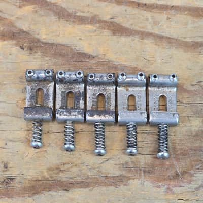 Vintage 1950s 1960s Fender Stratocaster Bridge Saddles - Set of 5 image 1