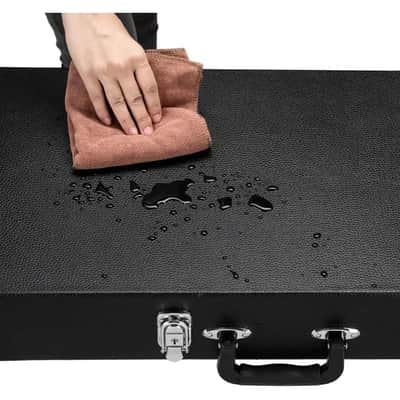 46" Electric Bass Guitar Hard Case, Wooden Hard-Shell Protective Guitar Carrying Case with Lock Latch image 4