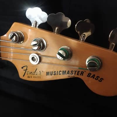 Fender Musicmaster Bass 1977 Black w/ original case + hard shell case image 14