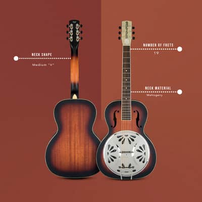 Gretsch G9220 6-String Resonator Electric Guitar with Bobtail Round Neck with Gretsch Ampli-Sonic Diaphragm Resonator Cone (Right-Handed, 2-Color Sunburst) image 9