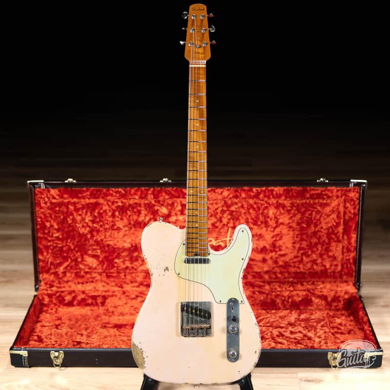 Shabat Lion Swamp Ash T-Style w/ Flame Maple Neck & Lollar Special T's – Shell Pink image 1