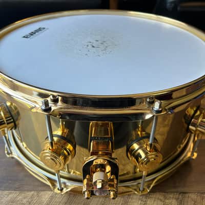 DW Collectors Bell Brass Snare Drum 14x6.5 Gold Hardware image 4