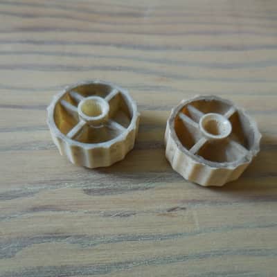 Kay Knobs 1940's-1950's Cream fluted knobs. Pair- Vintage looking af image 2
