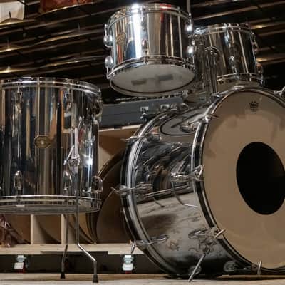 Gretsch 12/12/16/24" Drum Set - 1970s Chrome over Wood image 1