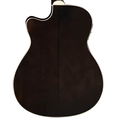 Oscar Schmidt OACEFTB Auditorium Acoustic Electric Guitar, Transparent Black image 2