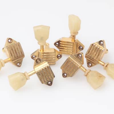 Kluson® Aged Gold Waffelback Tuner Tulip Plastic Buttons image 1
