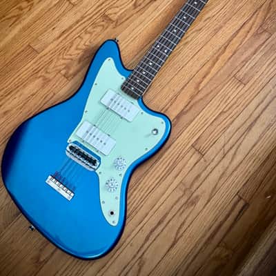 Squier Electric XII Lake Placid Blue w/Waterslide Baritone Rubber Bridge Conversion, Fender 12 String Paranormal image 9