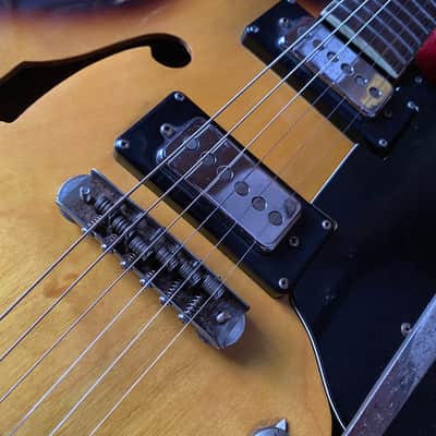 c.1968- Firstman /Burns S2-A Broadway Series Hollow Body MIJ Vintage Guitar “Sunburst” image 5